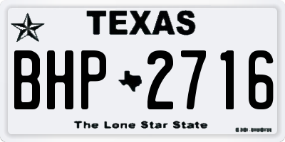 TX license plate BHP2716