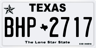 TX license plate BHP2717