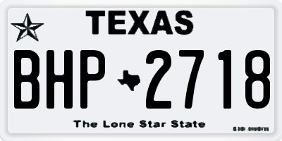 TX license plate BHP2718