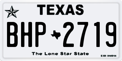 TX license plate BHP2719
