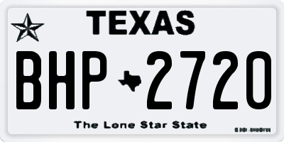 TX license plate BHP2720