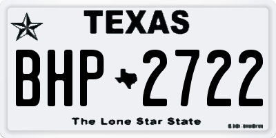 TX license plate BHP2722
