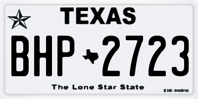 TX license plate BHP2723