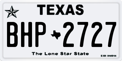 TX license plate BHP2727