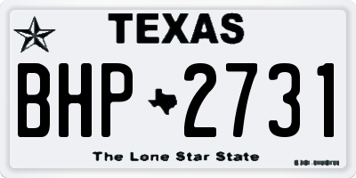 TX license plate BHP2731