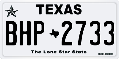 TX license plate BHP2733