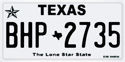 TX license plate BHP2735