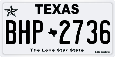 TX license plate BHP2736