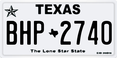 TX license plate BHP2740