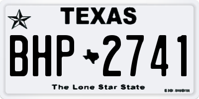 TX license plate BHP2741