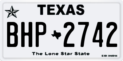 TX license plate BHP2742