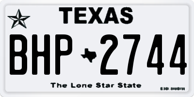 TX license plate BHP2744