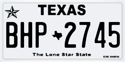TX license plate BHP2745
