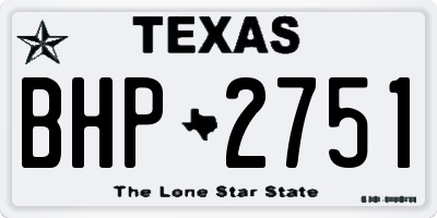 TX license plate BHP2751