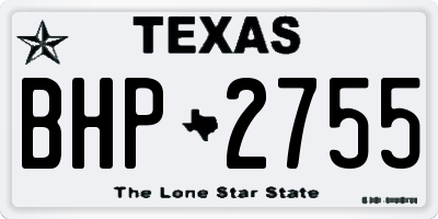 TX license plate BHP2755