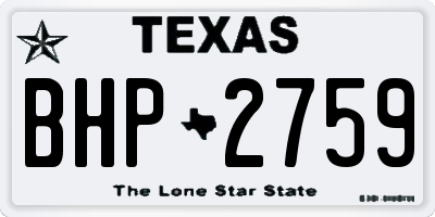 TX license plate BHP2759
