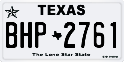 TX license plate BHP2761