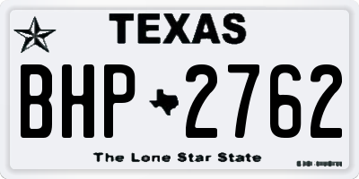 TX license plate BHP2762