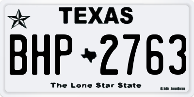 TX license plate BHP2763