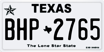 TX license plate BHP2765