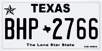 TX license plate BHP2766
