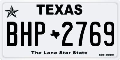 TX license plate BHP2769
