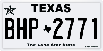 TX license plate BHP2771