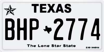 TX license plate BHP2774