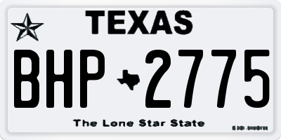 TX license plate BHP2775