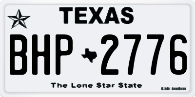 TX license plate BHP2776