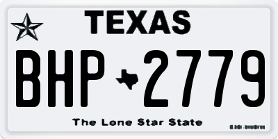 TX license plate BHP2779
