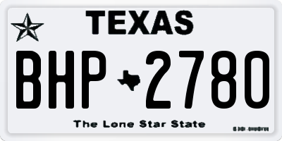TX license plate BHP2780