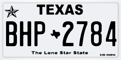 TX license plate BHP2784