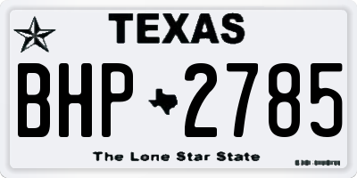TX license plate BHP2785