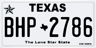 TX license plate BHP2786