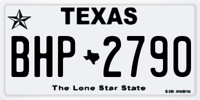 TX license plate BHP2790