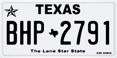 TX license plate BHP2791