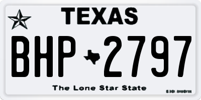 TX license plate BHP2797