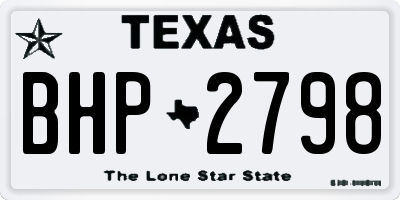 TX license plate BHP2798