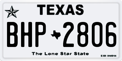 TX license plate BHP2806