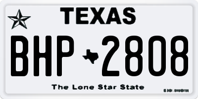 TX license plate BHP2808