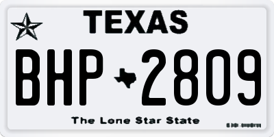 TX license plate BHP2809