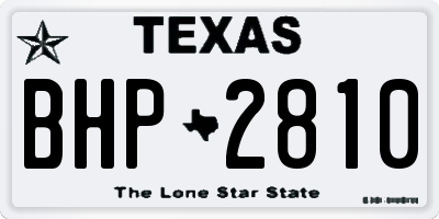 TX license plate BHP2810