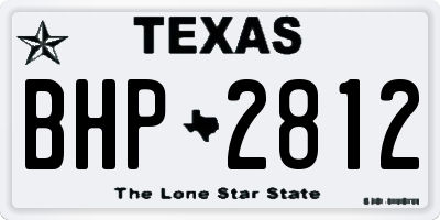 TX license plate BHP2812