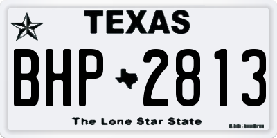 TX license plate BHP2813
