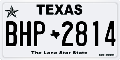 TX license plate BHP2814