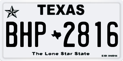 TX license plate BHP2816