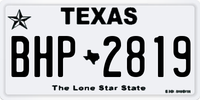TX license plate BHP2819