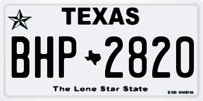 TX license plate BHP2820