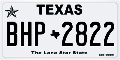 TX license plate BHP2822